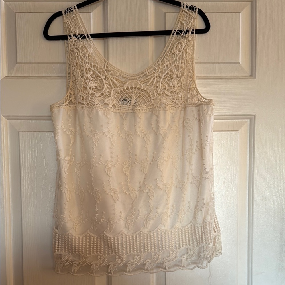 Ultra Pink Cream Lace Blouse